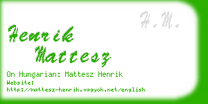 henrik mattesz business card